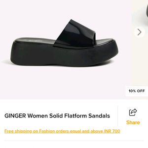 Ginger Black Platformed Sliders