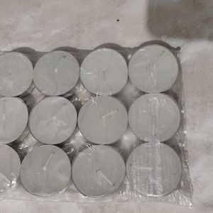 White Tea Light Candles. Set Of 12