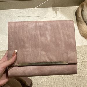 Pink Leather Clutch