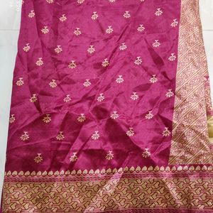 😍New Beautiful Pink Saree😍