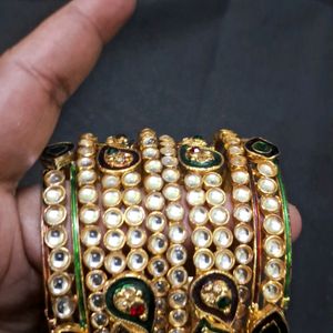 Kundan Bangles Set 2.8 Sz