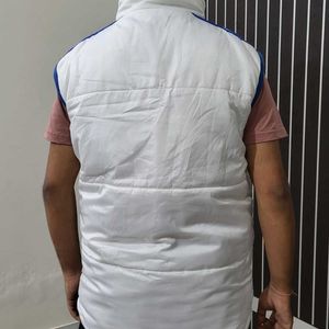 Adidas Men Half Sleeve White Jacket