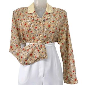 Vintage Floral Button-Up Blouse