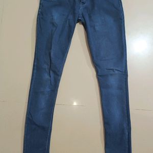 Dark Blue Skinny Jeans With Stone Detailing