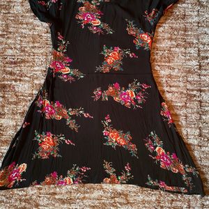 Black Floral Printed Dress