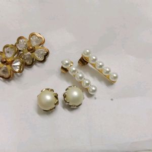 Cute Korean Pearl Earring Combo Of 3