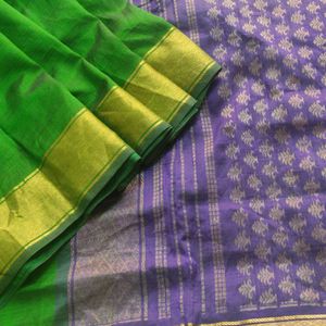 Green And Blue Silk Saree