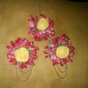 Haldi Earrings With Beautiful Flower