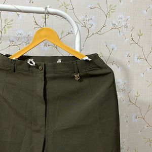 Olive Green Formal Pants For Women