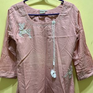 Neerus Peach Kurta Size XXL