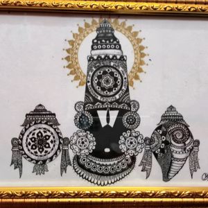 Beautiful Tirupati BALAJI Mandala Art Photo Frame