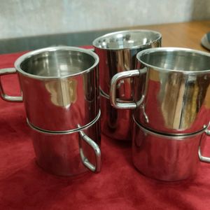 Set of 6 Stainless Steel Tea Cups Quality 👍🏻