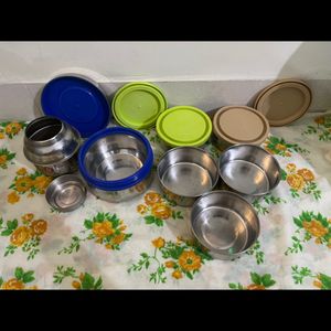 Combo Of 7 Steel Tiffin Boxes