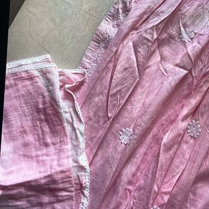 Pink Kurti Set with Dupatta