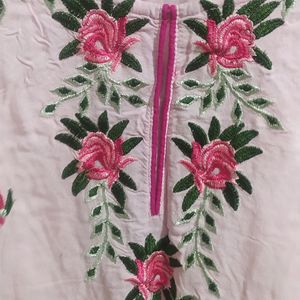 Pink Embroidery Kurti