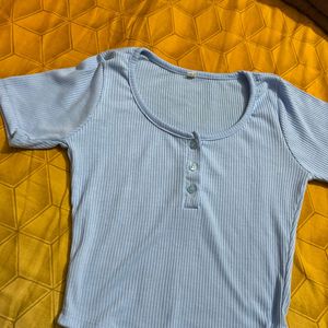 Blue Button Up Short Tshirt