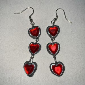 Heart Ear Rings Hanging