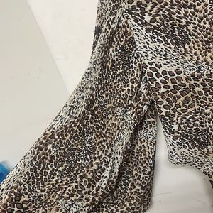 animal print blouson shirt