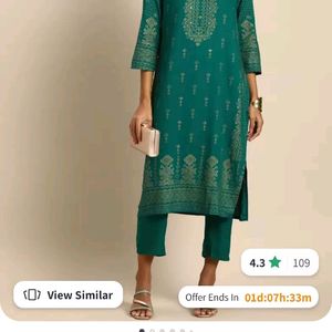 Green Kurta With Bottom