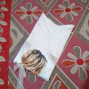 White Beautiful Tshirt Fancy