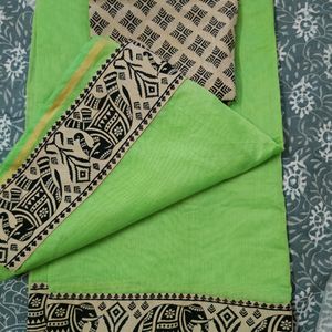 Cotton Kalamkari Saree With Blouse Material