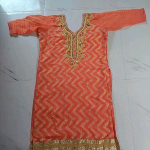 Orange Patiyala Suit