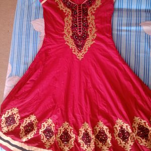 Red Anarkali Dress For Women