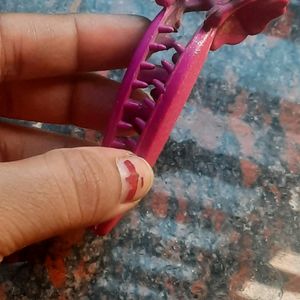 Plastic Pink Banana Claw Clip Zinc