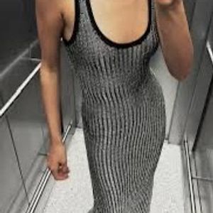 Silver Metallic Bodycon Dress