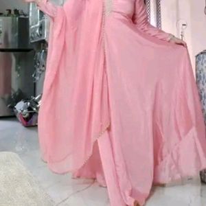 Peach Anarkali Kurtha Set