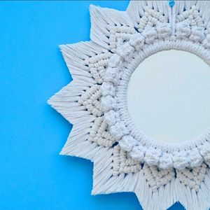 Wall Hanging Macrame Mirror