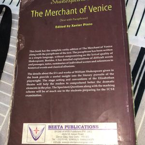 Merchant of Venice book by Shakespeare