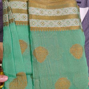 Women Light Green Cute Saree