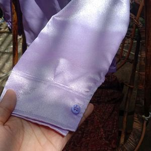 Beautiful Purple Satin Shirt For Women