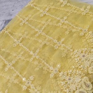 Designer Embroidered Yellow Chinkari Dupatta 💛