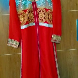 Long Red Pakistani Suit