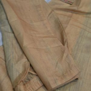 Khadi Cotton Suit With Organza Dupatta