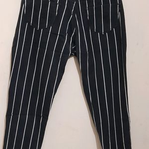 Slim Fit Striped Trousers For Women