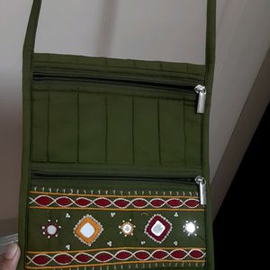 Olive Green Handmade Sling Bag