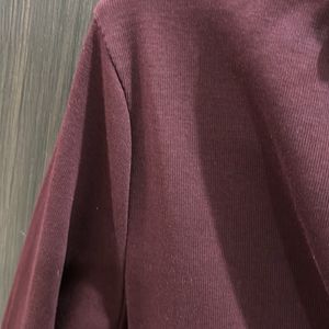 Y2K Burgundy V Neck Top