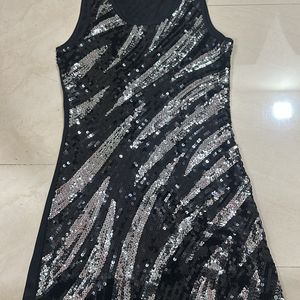 Stunning Black & Silver Sequin Mini Dress