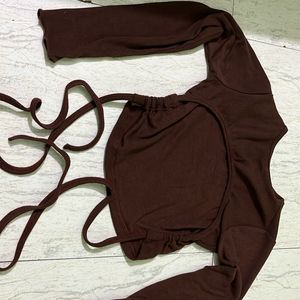 Coffee Brown Backless Top