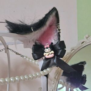 Cupcake Kuromi Cat Ears 🖤🎀✨️