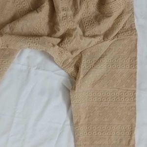 Tan Colour Chikankari Kurta. Height 39 Inches