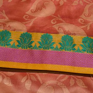 It Is An Artsilk Saree With Stitched Blouse Size