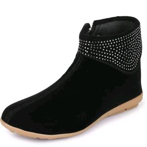 Black Velvet Designer Boots