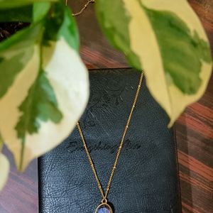 18K PLATED PENDANT WITH ORIGINAL GEMSTONE