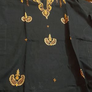 Black Embroidery Kurta/ Punjabi