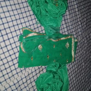 Green Kurti Plazzo Set With Dupatta