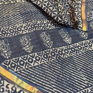 Indigo Cotton Kota Doria Saree 🔷🔹🔷🔹🔷